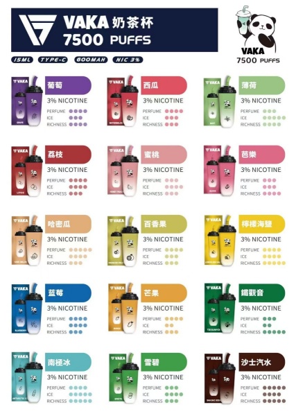 vaka拋棄式 7500口 vaka一次性電子煙/ILIA電子煙台灣現貨